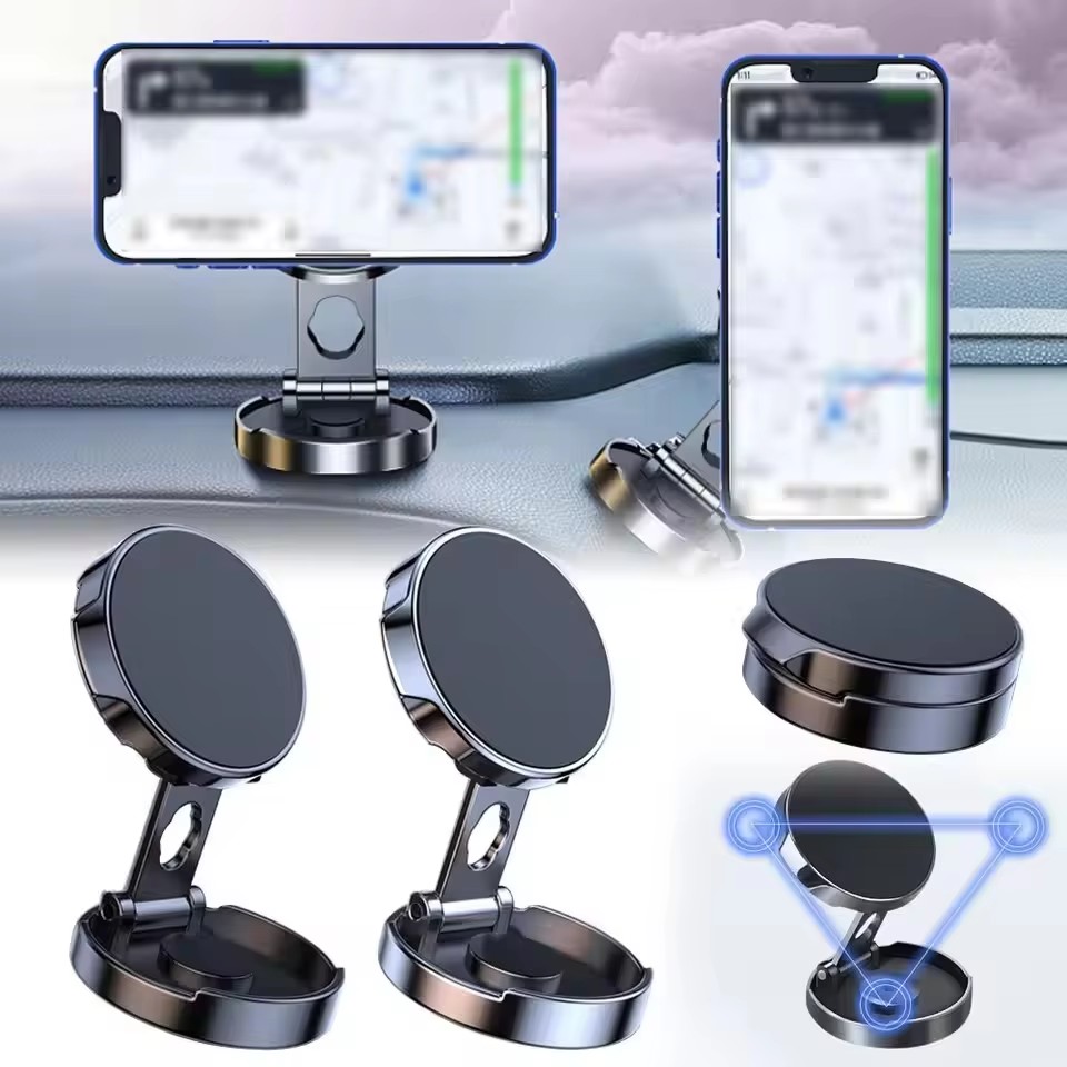 Round Folding Magnetic Car Hol - Car Accessories Phone Holder recension och pris