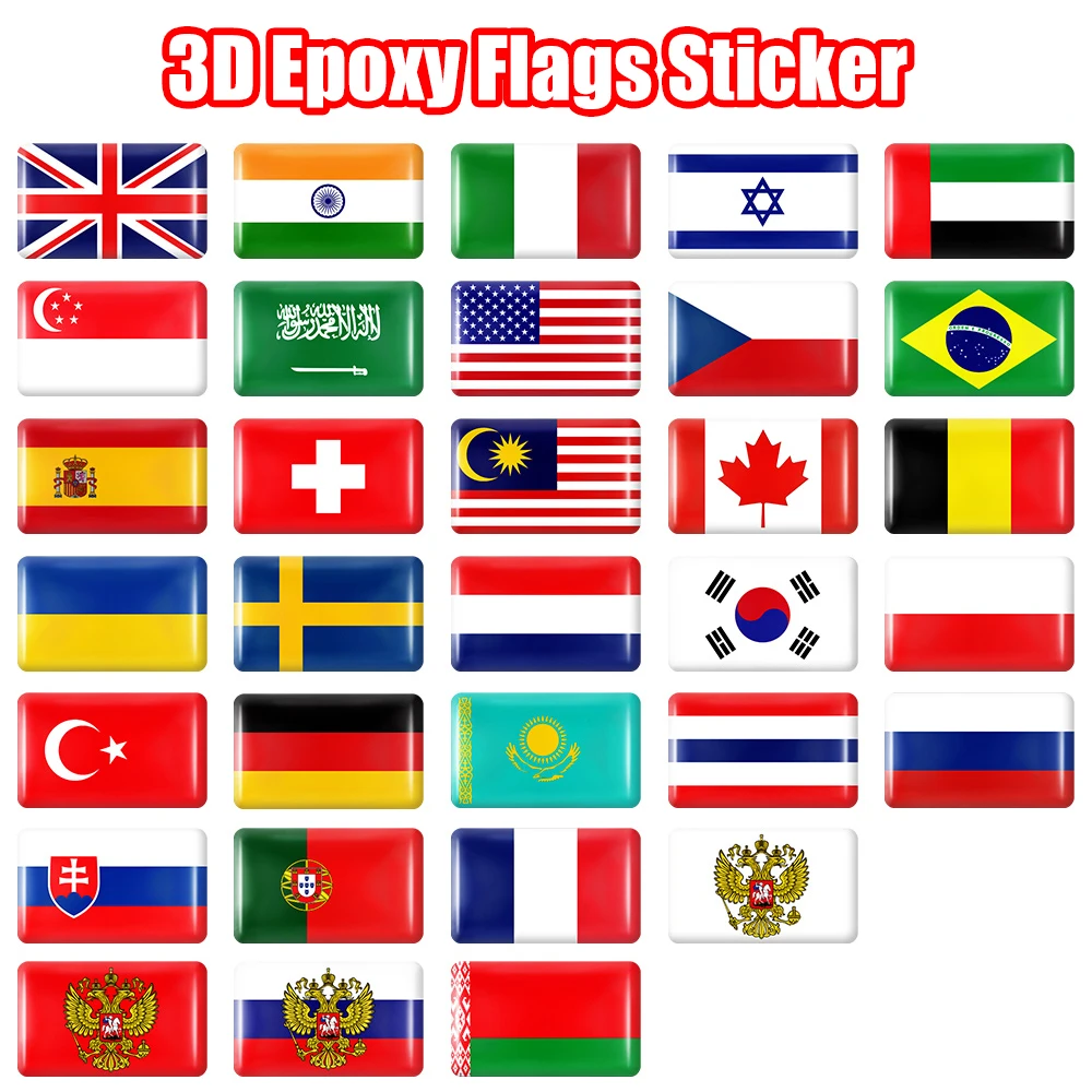 10pcs Epoxy Flags Stickers Car - Car Accessories Thailand recension och pris
