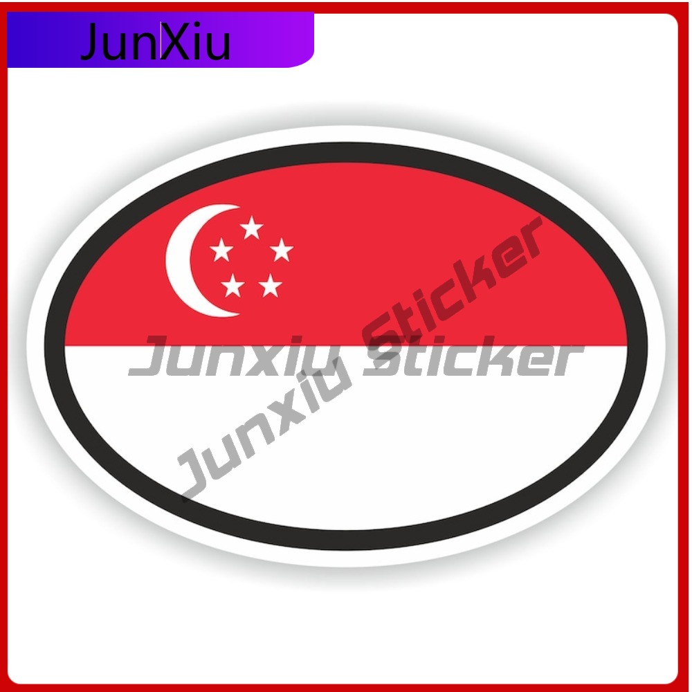 Singapore Flag Oval Sticker An - Car Accessories Singapore recension och pris